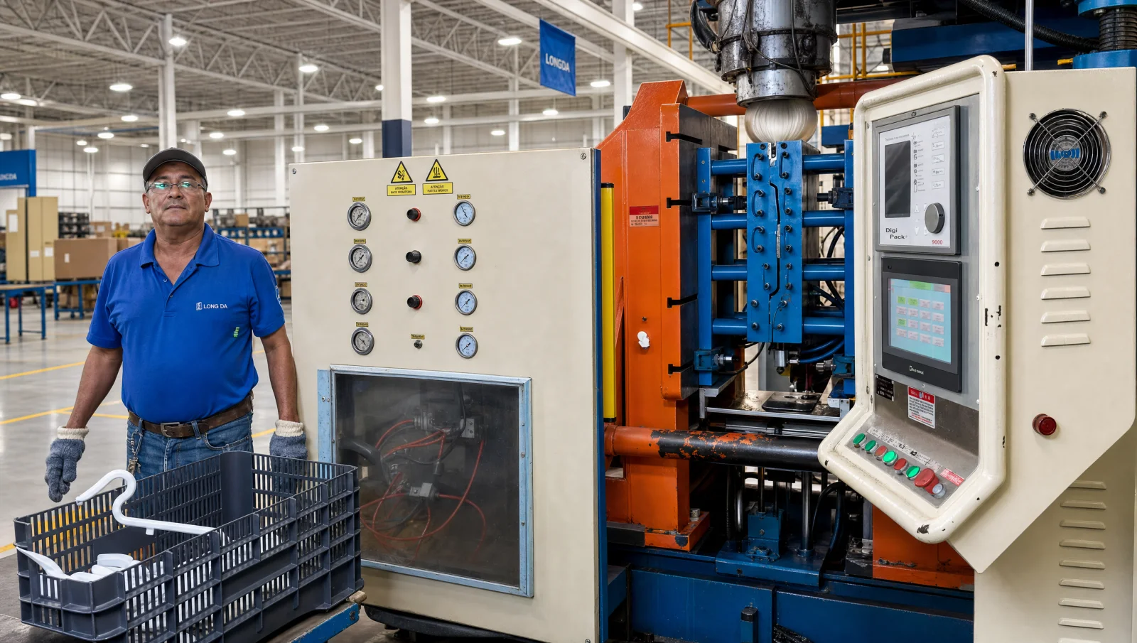 Blow molding equipment at the C.D. Juarez factory